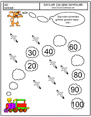 okul öncesi çocuklar için sıradaki sayıyı bulma çalışmaları